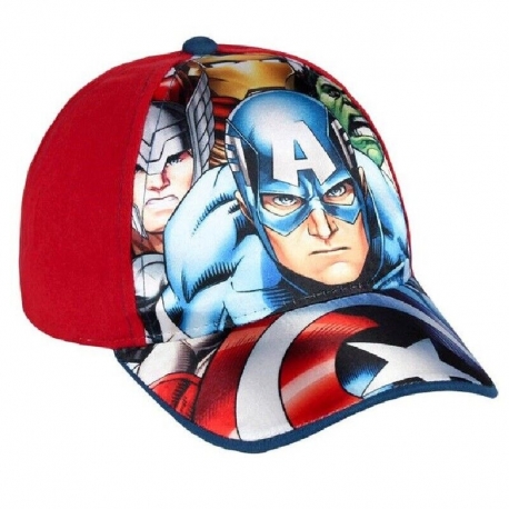 Avengers Cap with visor Red Baseball Children from 3 to 5 years Cotton