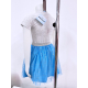 Disney Frozen Anna Elsa Abito Tulle Estivo Cotone Vestito Festa Bambina 4-9anni