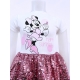 Disney Minnie Mouse Summer Dress Cotton Sequin Dress Party Elegant Girls 4-9y