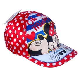 Disney Minnie Mouse Red Hat with visor Baseball Girl 2-8 years Satin