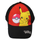 Pokemon Pikachu Cappello con visiera Baseball Bambini da 5 a 10 anni Nero Rosso
