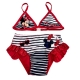 Disney Minnie Costume Bagno 2x pezzi Bikini righe Rosso Mare Piscina 4-10anni