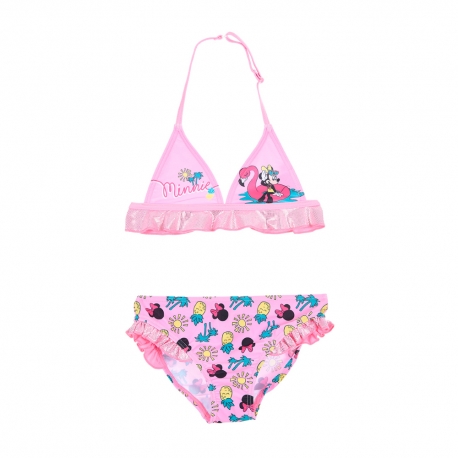 Disney Minnie Costume Bagno 2x pezzi Bikini Rosa Chiaro Sirena Mare Piscina 4-10anni