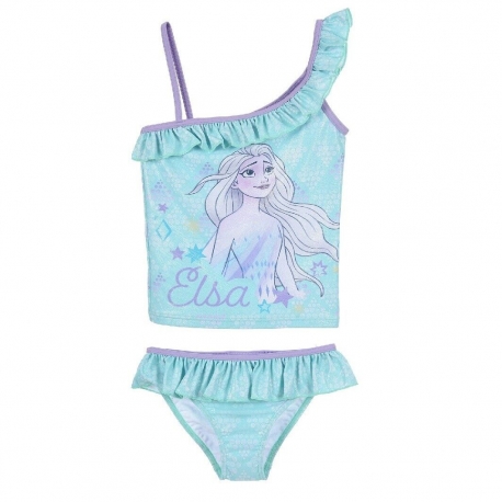 Disney Frozen Elsa Glitter Costume Bagno Tankini 2x pezzi Mare Piscina 4-8ann