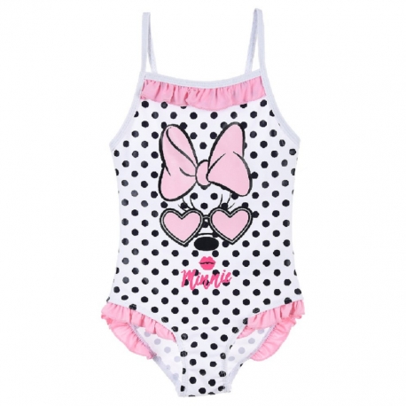 Disney Minnie Pois Costume Bagno Intero Mare Piscina 3-8anni