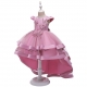 Bambina Abito da Principessa Tulle e Pizzo Cerimonia Festa Ballo 4-10anni A/01