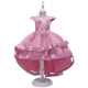 Bambina Abito da Principessa Tulle e Pizzo Cerimonia Festa Ballo 4-10anni A/01