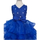 Girls Tiered Dress Blue Princess Tulle Lace Ceremony Party Prom 3-6years