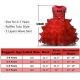 Girls Tiered Dress Red Princess Tulle Lace Ceremony Party Prom 3-7a