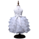 Girls Tiered Dress White Princess Tulle Lace Ceremony Party Prom 3-7a
