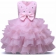 Girls Tiered Dress Light Pink Princess Tulle Lace Ceremony Party Prom 3-7a