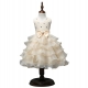 Girls Tiered Dress Cream Princess Tulle Lace Ceremony Party Prom 3-7a
