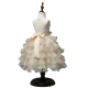 Bambina Abito a Strati Crema Principessa Tulle Pizzo Cerimonia Festa Ballo 3-7a
