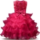 Girls Tiered Dress Cream Princess Tulle Lace Ceremony Party Prom 3-7a