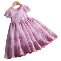 Bambina Abito Vestito Ricamato Tulle Pizzo Principessa Cerimonia Festa Ballo 3-7