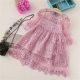 Girls Dress Pink Embroidered Tulle Lace Princess Ceremony Party Prom 3-7