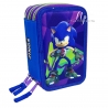 Sonic Premium Pencil case 3 zip Complete Accessories Giotto Fila Scuola The Hedgehog