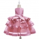 Bambina Abito Vestito Principessa Pizzo Cerimonia Festa Ballo 4-8anni Rosa Antic