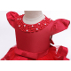 Bambina Abito Vestito Principessa Perline Cerimonia Festa Ballo 4-8anni Rosso 03