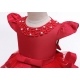 Girls Dress Princess Dress Beaded Ceremony Party Dance 4-8years Red 03