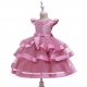 Bambina Abito Vestito Principessa Perline Cerimonia Festa Ballo 4-8anni Rosa 03