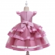 Bambina Abito Vestito Principessa Perline Cerimonia Festa Ballo 4-8anni Rosa 03