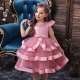 Bambina Abito Vestito Principessa Perline Cerimonia Festa Ballo 4-8anni Rosa 03