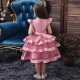 Bambina Abito Vestito Principessa Perline Cerimonia Festa Ballo 4-8anni Rosa 03