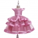Bambina Abito Vestito Principessa Perline Cerimonia Festa Ballo 4-8anni Rosa 03