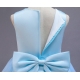 Abito Vestito Principessa Tulle Cerimonia Festa Ballo Bambina 4-8anni Celeste 04