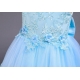 Abito Vestito Principessa Tulle Cerimonia Festa Ballo Bambina 4-8anni Celeste 04