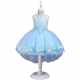 Dress Princess Dress Tulle Ceremony Party Dance Girl 4-8years Light Blue 04