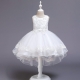Dress Princess Dress Tulle Ceremony Party Dance Girl 4-5years White 04