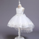 Abito Vestito Principessa Tulle Cerimonia Festa Ballo Bambina 4-5anni Bianco 04