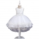 Dress Princess Dress Tulle Ceremony Party Dance Girl 4-5years White 04