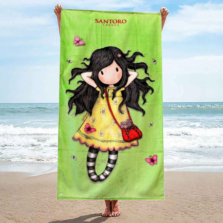 Beach Towel 70x140cm Gorjuss Santoro Purple Cotton Towel Beach Sea Pool