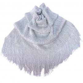 White 011 Elegant Light Scarf Stole Shawl Fringed Thread Bright Foulard Shrug