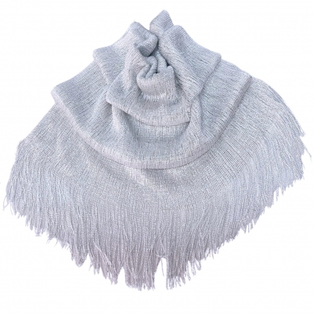 Beige Elegant Light Scarf Stole Shawl Fringed Thread Bright Foulard Shrug