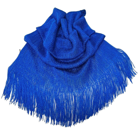 Blue Dark Gold 021 Elegant Light Scarf Stole Shawl Fringed Thread Bright Foulard Shrug