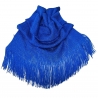 Blu elettrico 010 Elegante Sciarpa Leggera Stola Scialle Frange Filo Brillante Foulard Coprispalle