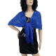 Blue Dark Gold 021 Elegant Light Scarf Stole Shawl Fringed Thread Bright Foulard Shrug