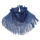 Blue electric 010 Elegant Light Scarf Stole Shawl Fringed Thread Bright Foulard Shrug
