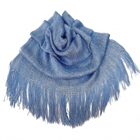 Dark Blue 023 Elegant Light Scarf Stole Shawl Fringed Thread Bright Foulard Shrug
