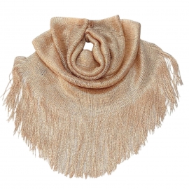 Cream 022 Elegant Light Scarf Stole Shawl Fringed Thread Bright Foulard Shrug