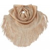 Crema 022 Elegante Sciarpa Leggera Stola Scialle Frange Filo Brillante Foulard Coprispalle