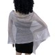 Cream 022 Elegant Light Scarf Stole Shawl Fringed Thread Bright Foulard Shrug