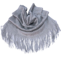 Silver gray 019 Elegant Light Scarf Stole Shawl Fringed Thread Bright Foulard Shrug