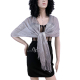 Cream 022 Elegant Light Scarf Stole Shawl Fringed Thread Bright Foulard Shrug