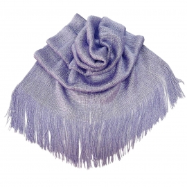 Lilac 06 Elegant Light Scarf Stole Shawl Fringed Thread Bright Foulard Shrug