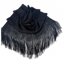 Black 015 Elegant Light Scarf Stole Shawl Fringed Thread Bright Foulard Shrug